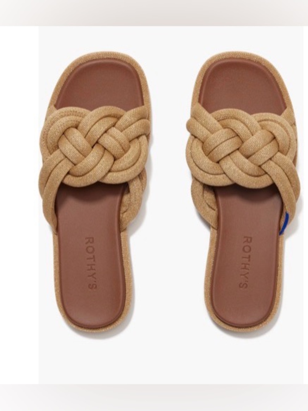 Rothy's Women’s Braided Slide the summer Sandal in Tan size 8.5